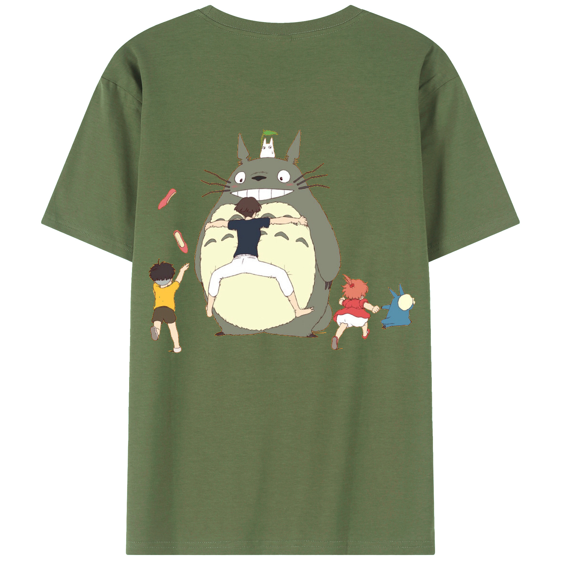 （画像用） となりのトトロ 草壁メイ 草壁サツキ My Neighbor Totoro Satsuki Kusakabe Mei Kusakabe 綿100％ メンズ半袖Tシャツ（バックプリント） 通気性